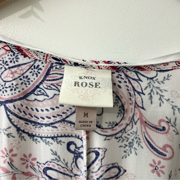 Knox Rose Boho Open Front Lace-Up Back 100% Rayon Kimono - Picture 4 of 8